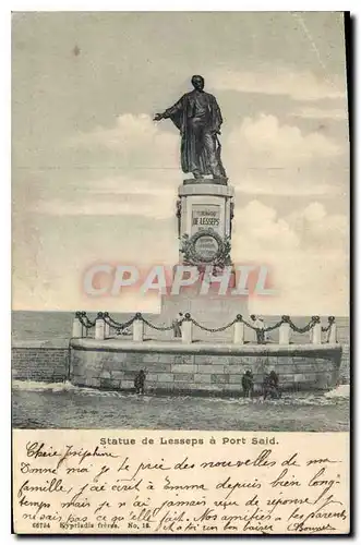 Cartes postales Statue de Lesseps a Port Said