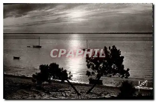 Cartes postales Arcachon Gironde Le bassin au crepuscule