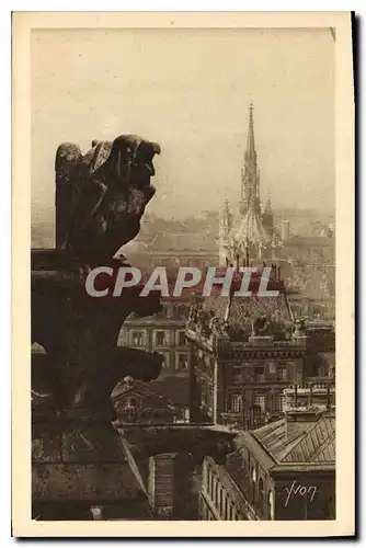 Cartes postales Paris Chimere de Notre Dame et Sainte Chapelle