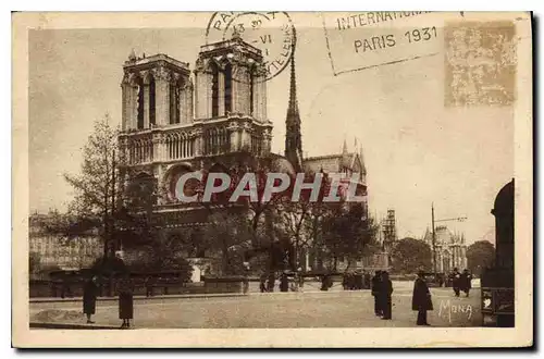 Ansichtskarte AK Paris La Cathedrale Notre Dame et le quai de Montebello