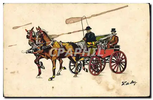 Cartes postales Caleche Cheval