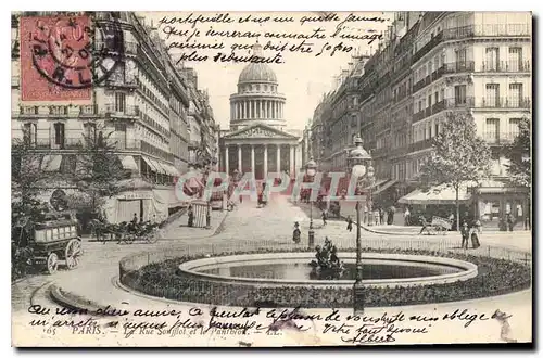 Cartes postales Paris la Rue Soufflot et la Pantheon