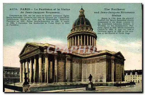 Ansichtskarte AK Paris le Pantheon et la statue de Jean Jacques Rousseau