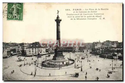 Ansichtskarte AK Paris la Place de la Bastille et la Colonne de Juilllet Emplacement de Lancienne Fortresse dont