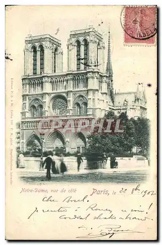 Cartes postales Paris Notre Dame vue de Cote