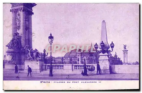 Cartes postales Paris Pylones du Pont Alexandre III