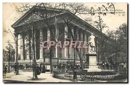 Cartes postales Paris Eglise de la Madeleine statue de Jules Simon