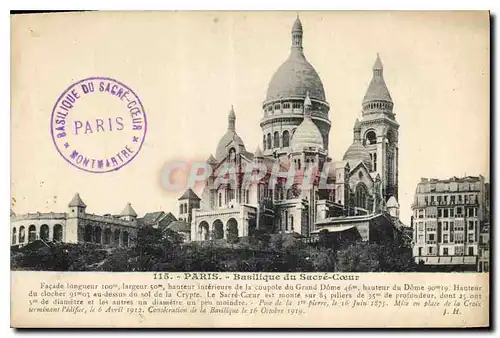 Cartes postales Paris Basilique du Sacre Coeur