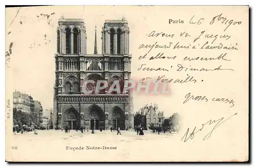 Cartes postales Paris Facade Notre Dame