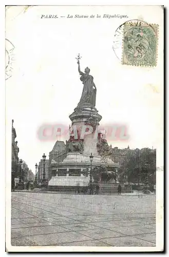 Cartes postales Paris la statue de la Republique