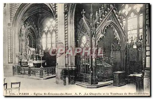 Cartes postales Paris Eglise St Etienne du Mont la Chapelle et le Tombeau de Ste Genevieve