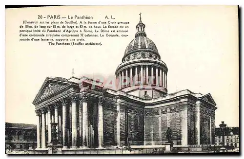 Ansichtskarte AK Paris le Pantheon construit sur les plans de Soufflot a la Forme d'une Croix