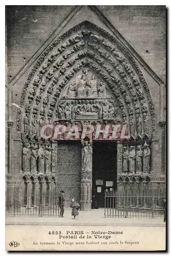 Cartes postales Paris Notre Dame Portail de la Vierge