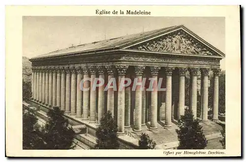 Cartes postales Eglise de la Madeleine Offert par Hemoglobine Deschiens