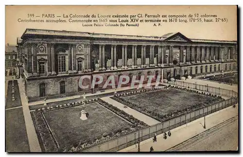 Ansichtskarte AK Paris la Colonnade du Louvre executee par CL Perrault est composee de 25 Collones Corinthiennes