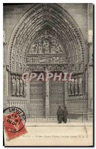 Cartes postales Paris Notre Dame Portail Sainte Anne