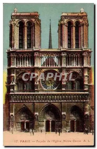 Cartes postales Paris Facade de l'eglise Notre Dame