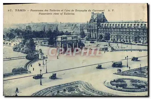 Ansichtskarte AK Paris panorama des Tuileries et l'Arc de Triomphe du Carrousel