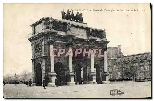 Ansichtskarte AK Paris l'Arc de Triomphe du Carrousel et le Louvre