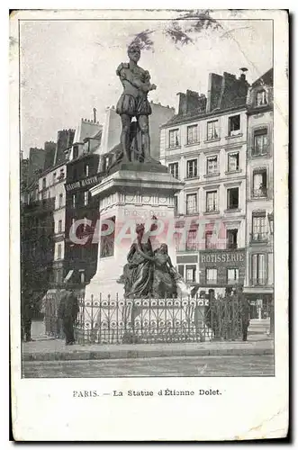 Ansichtskarte AK Paris la statue d'Etienne Dolet