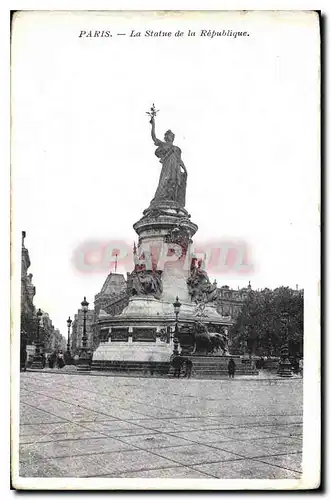 Cartes postales Paris la statue de la Republique