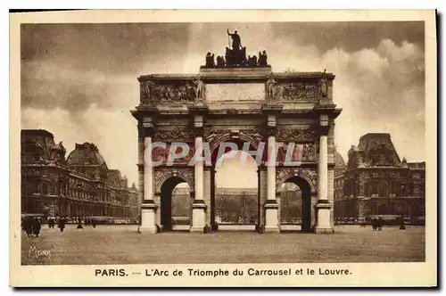 Cartes postales Paris l'Arc de Triomphe du Carrousel et le Louvre Margarine Axa