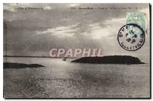 Cartes postales Cote d'Emeraude Saint Malo Etude de Ciel sur le Grand Be