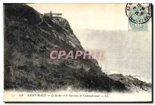 Ansichtskarte AK Saint Malo le Rocher et le Tombeau de Chateaubriand