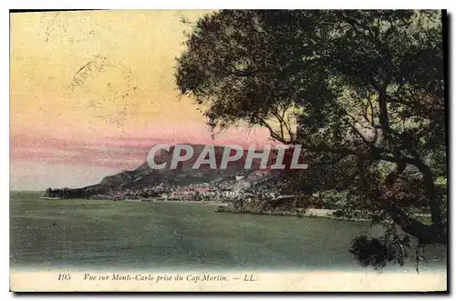 Cartes postales Vue sur Monte Carlo prise du Cap Martin