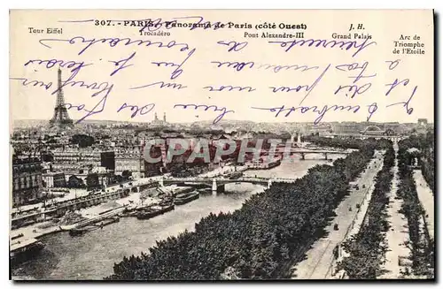 Ansichtskarte AK Paris panorama de Paris Cote Ouest Trocadero pont Alexandre III