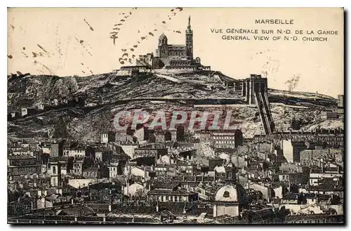 Cartes postales Marseille Vue generale sur N D de la Garde