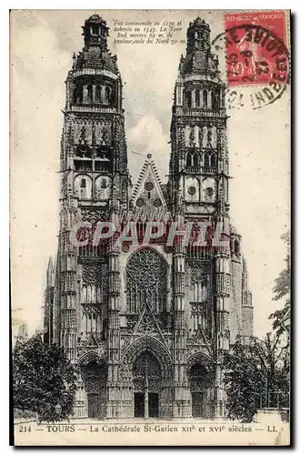 Cartes postales Tours La Cathedrale St Gatien XII et XVI siecles