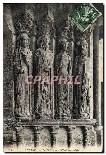 Cartes postales Angers Portail de la Cathedrale Statues