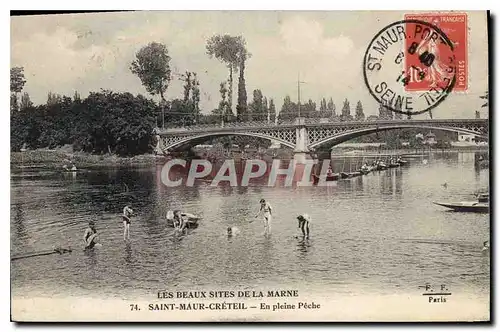 Ansichtskarte AK Les Beaux sites de la Marne Saint Maur Creteil En pleine Peche