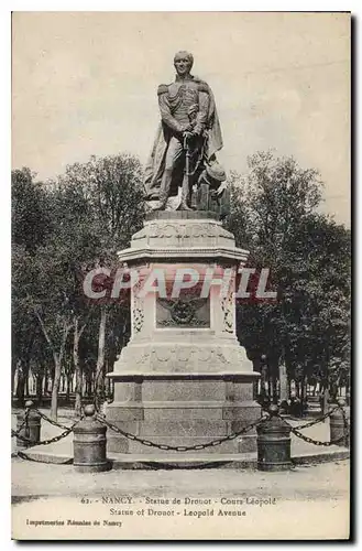 Cartes postales Nancy Statue de Drouot Cours Leopold