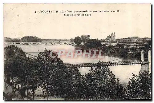 Cartes postales Tours I et L Vue panoramique sur la Loire