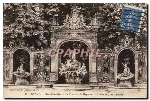 Ansichtskarte AK Nancy Place Stanislas La Fontaine de Neptune Grilles de Jean Lamour