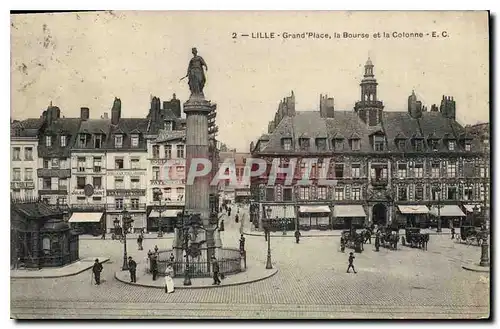 Cartes postales Lille Grand Place la Bourse et la Colonne