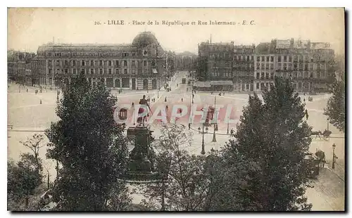 Cartes postales Lille Place de la Republique et Rue Inkermann