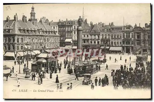 Cartes postales Lille la Grand Place Tramway