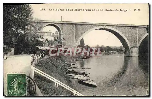 Cartes postales Les Bords de la Marne vus sous le Viaduc de Nogent