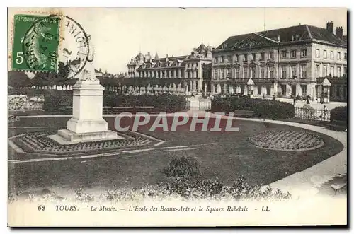 Cartes postales Tours le Musee l'Ecole des Beaux Arts et le Square Rabelais