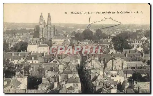 Ansichtskarte AK Tours I et L vue generale vers la Cathedrale