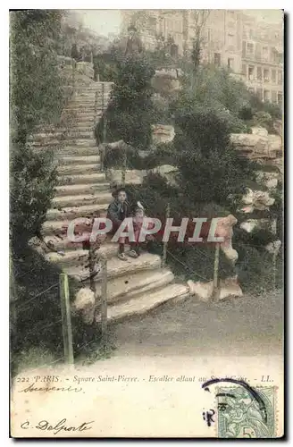 Ansichtskarte AK Paris Square Saint Pierre Escalier Allant au Sacre Coeur