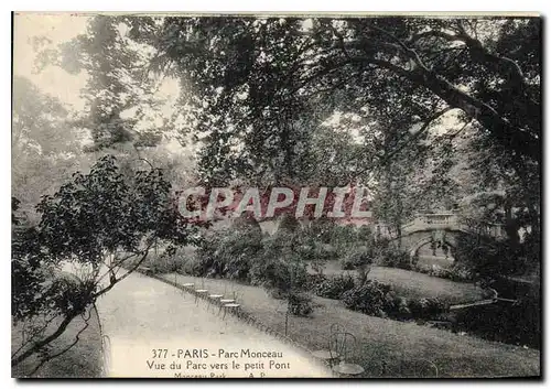 Ansichtskarte AK Paris Parc Monceau vue du Parc Vers le Petit Pont