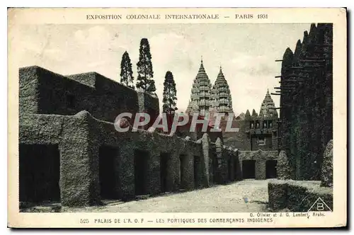 Cartes postales Exposition Coloniale Internationale Paris 1931 Palais de l'AOF les Portiques des Commercants Ind