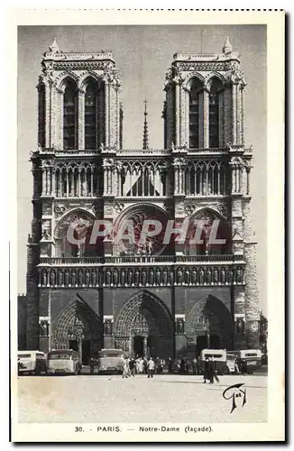 Cartes postales Paris Notre Dame Facade