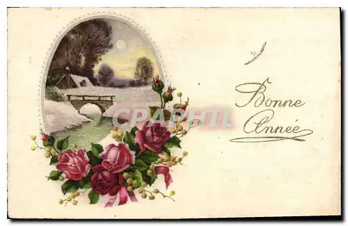 Cartes postales Bonne Annee Fleurs