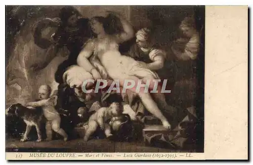 Cartes postales Musee du Louvre Mars et Venus Luca Giordano 1632 1705