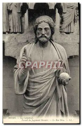 Ansichtskarte AK Reims la Cathedrale Portail du Jugement Dernier le Bon Dieu